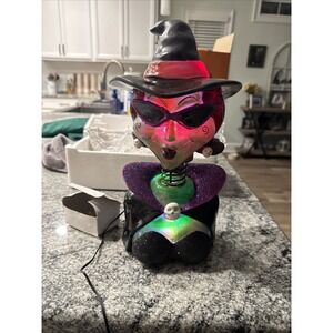 Halloween Witch Bobblehead LED Lamp 12.6" Halloween Light‎ 2006 W/ Box Complete